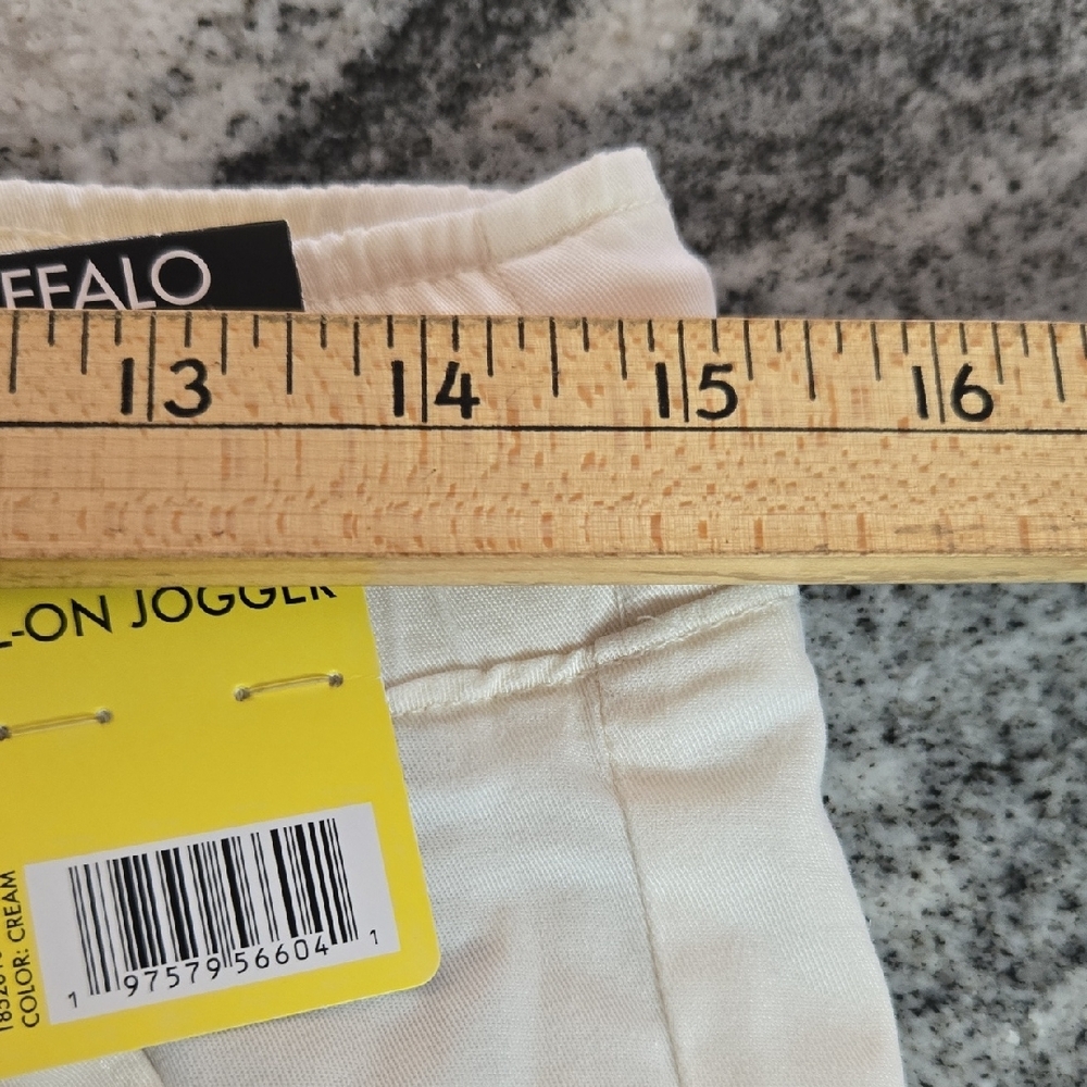 Buffalo David Bitton Women Small Cream Elastic Waist Patch Pocket Pull-On Jogger - Picture 11 of 16